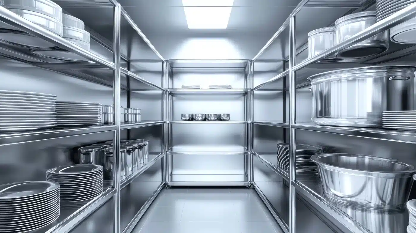 3. ชั้นวางของสเตนเลส (Stainless Shelving)
